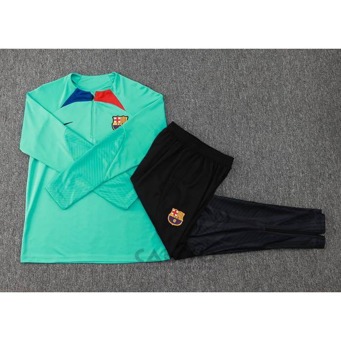 Tuta da Track di Felpa FC Barcellona Bambino 2023-2024 Verde Chiaro